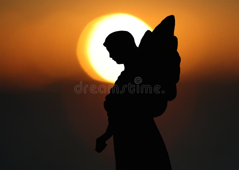 Silhouette of an Angel stock photos