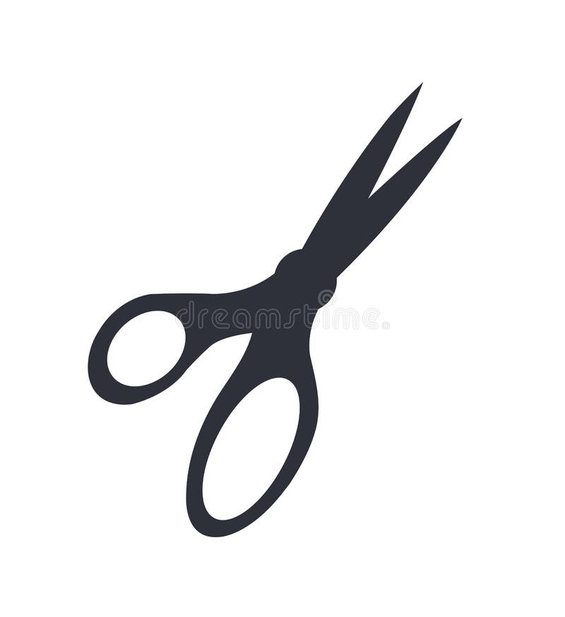 scissors vector icon. White scissors illustration on black background.  Solid linear beauty icon., Stock vector