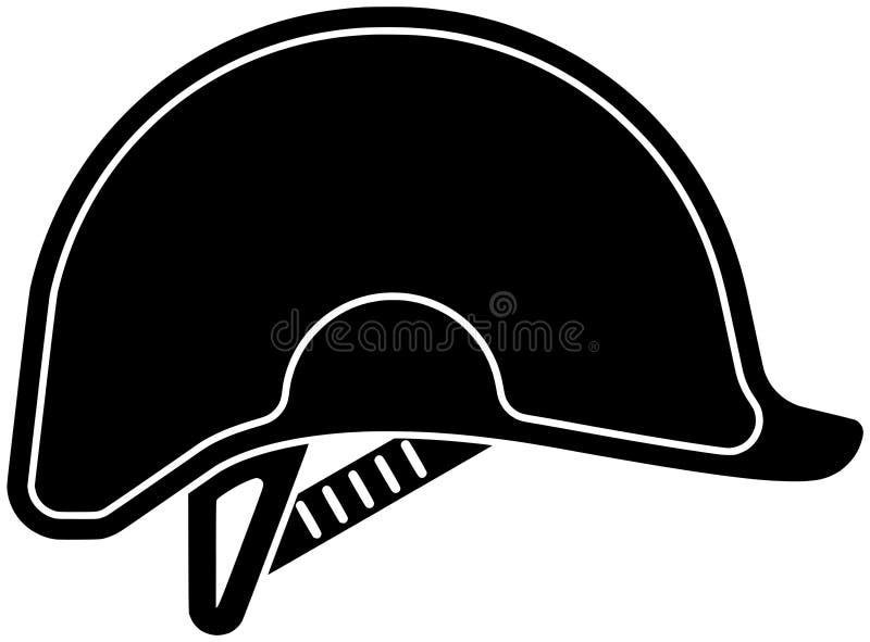 Silhouette aus schwarzem Helm oder flache Sicherheitsabbildungen für den technischen Logografen für Arbeiter mit Bergwerkssymbol u vektor abbildung