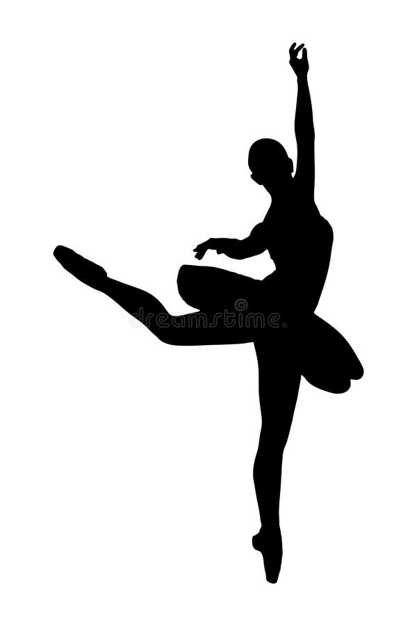 Silhouette av en ballerinadansare som gör en balett vektor illustrationer Silhouette av en ballerinadansare som gör en balett vektor illustrationer