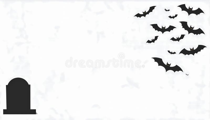 Silhouette av en gravsten till vänster. En grupp svarta hattar några små och några större. Generativ AI royaltyfri illustrationer