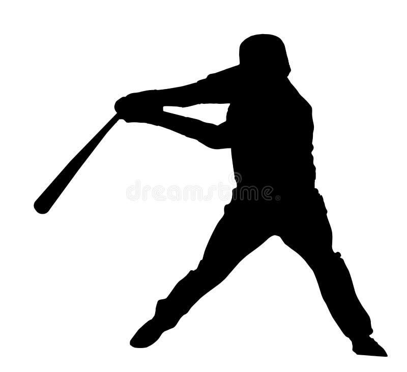 Silhouette of Baseball Batsman Hitting Ball, Originating Image from ...