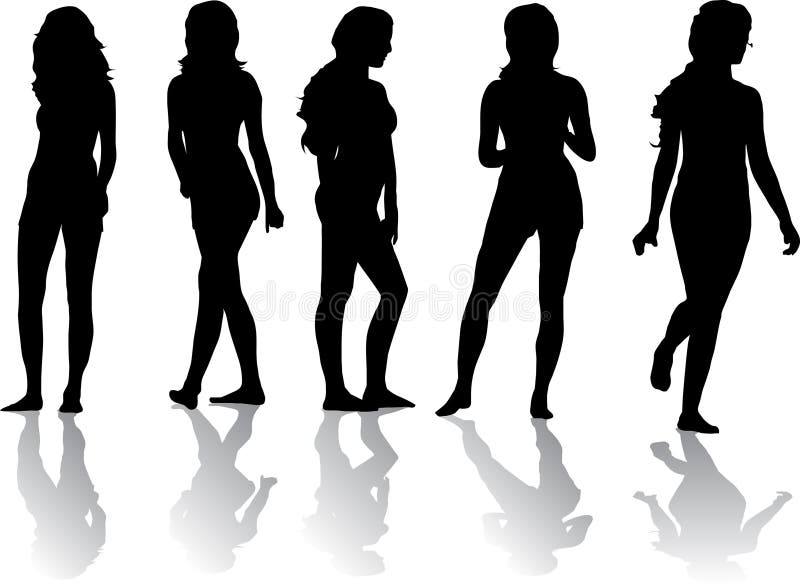 Silhouette of beautiful girls