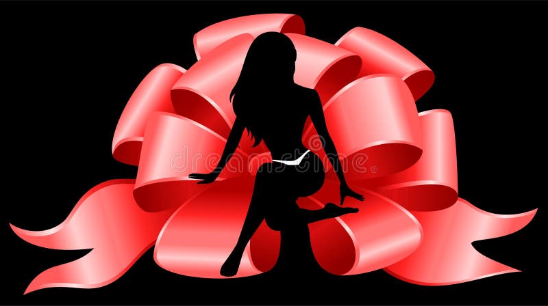 Silhouette of beautiful slip of a girl