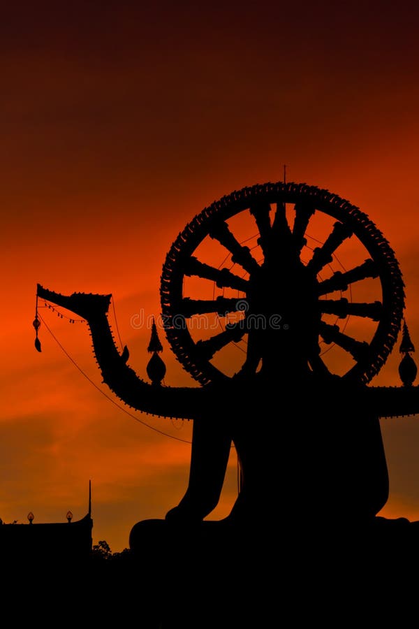 Silhouette Big buddha statue