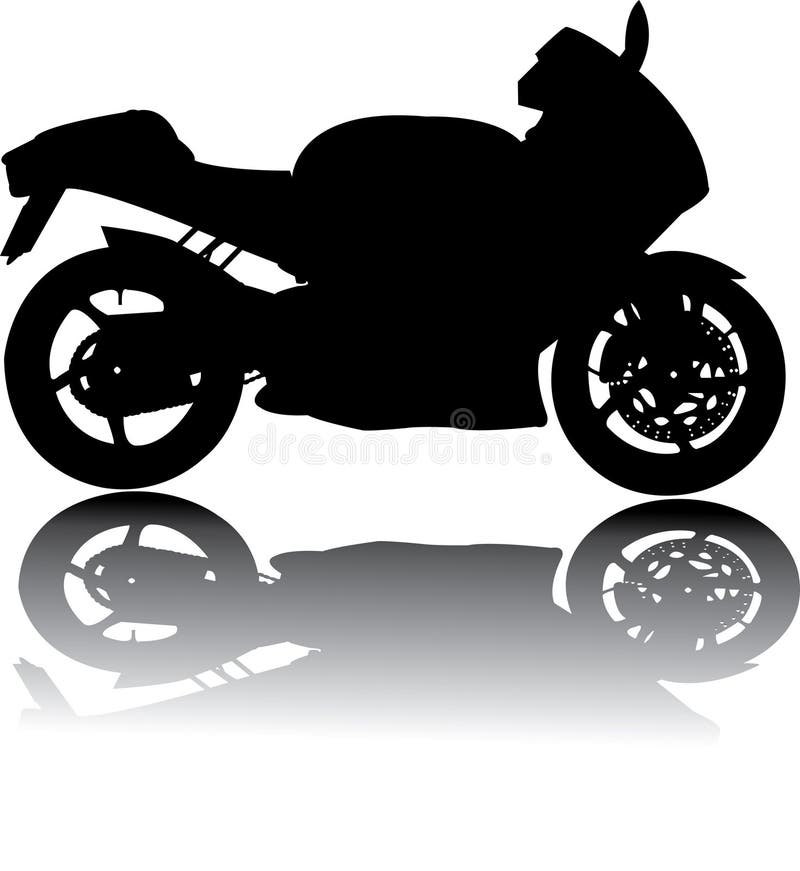 Silhouette of black motorcycle vector illustration