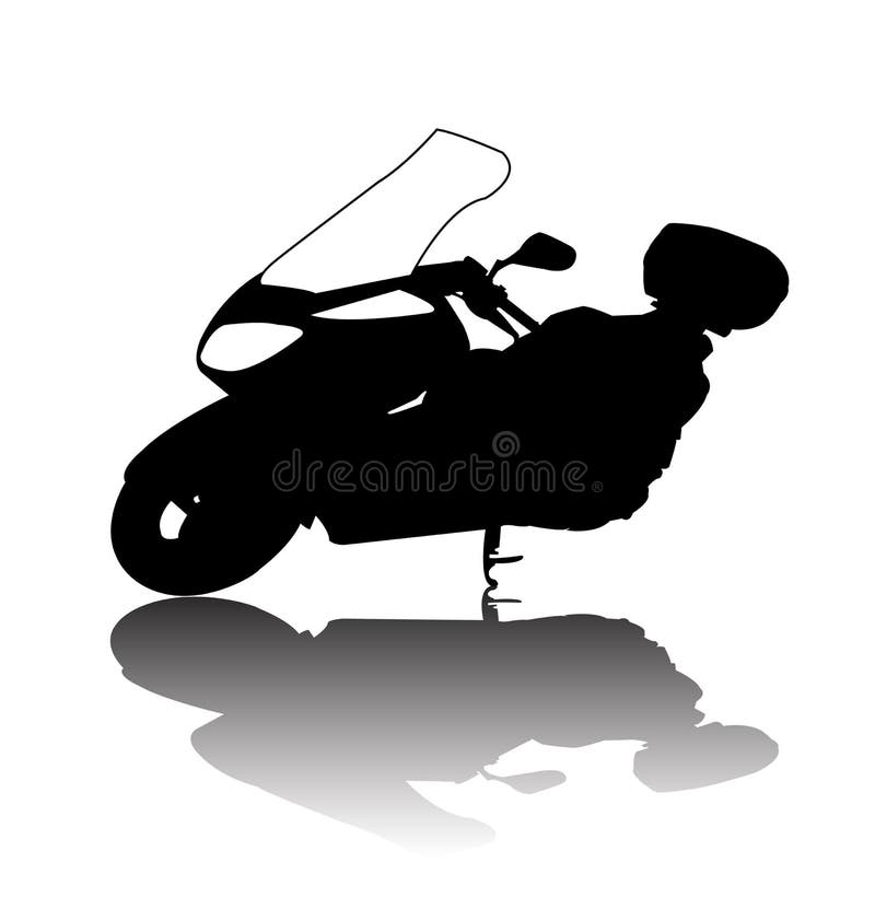 Silhouette of black motorcycle royalty free illustration