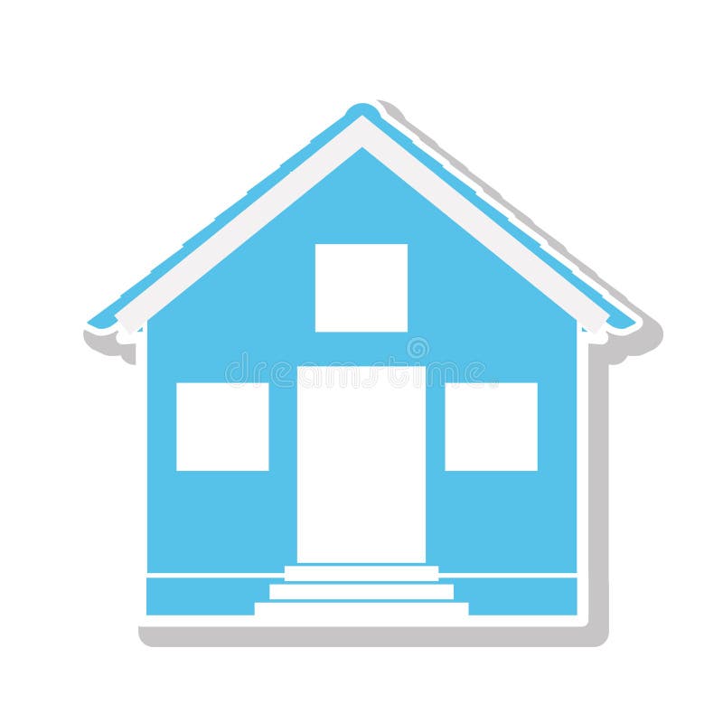 silhouette with blue house one floor vector illustration silhouette with blue house one floor vector illustration