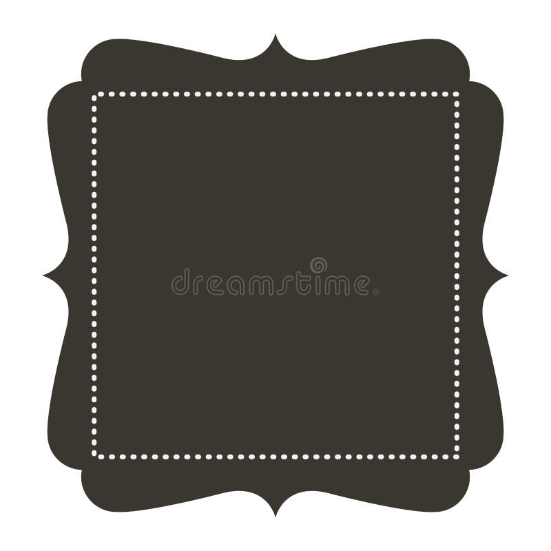 Silhouette Border Heraldic with Square Dotted Stock Vector