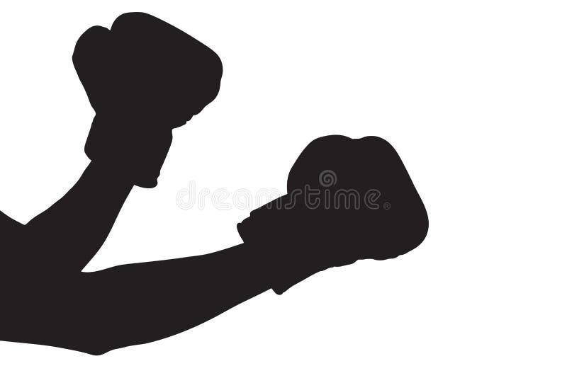 A silhouette of a boxing gloves isolated on white background