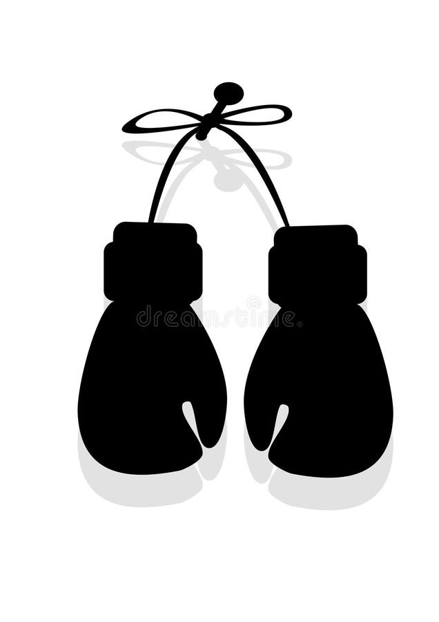 Silhouette of boxing gloves in the vector