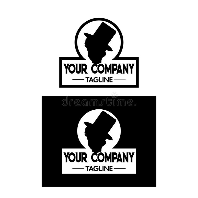 A Silhouette Boy With Hat Logo royalty free illustration