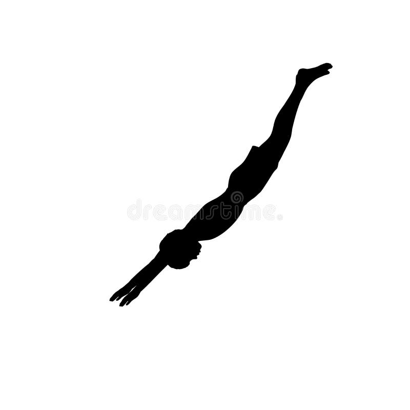 Silhouette Teenager Diving Pool Stock Illustrations 9 Silhouette
