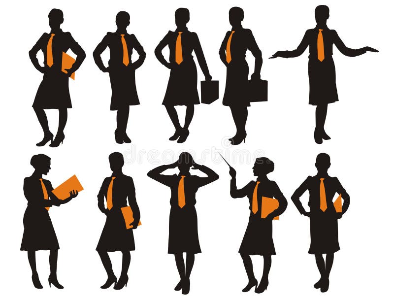 Silhouette of the business woman