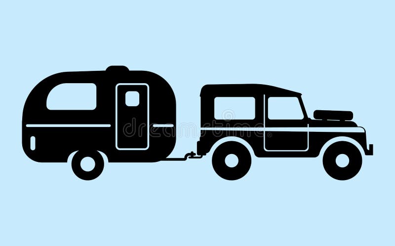 Silhouette camping car vector illustration Silhouette camping car vector illustration