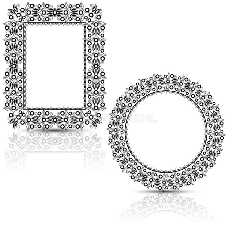 Silhouette Carved Frame with Shadow Stock Vector Illustration of