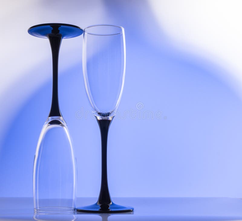 657 Silhouette Champagne Glasses Black White Stock Photos Free