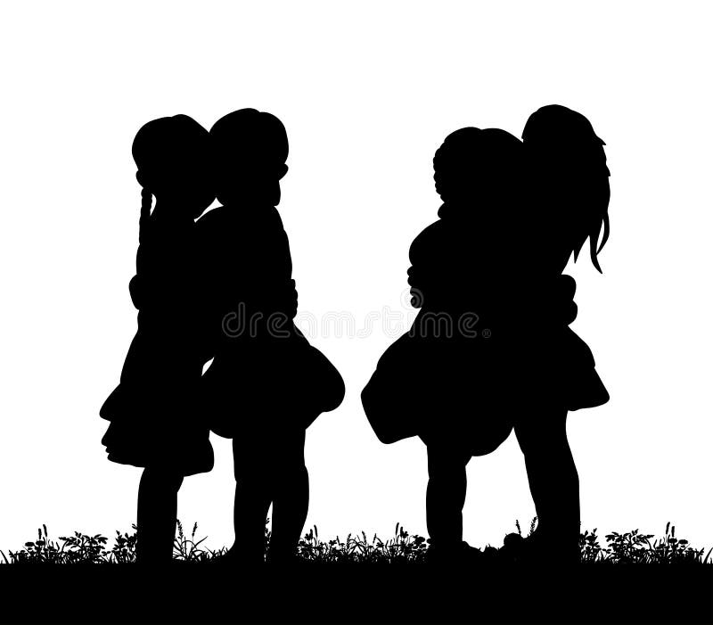 friends hugging silhouette