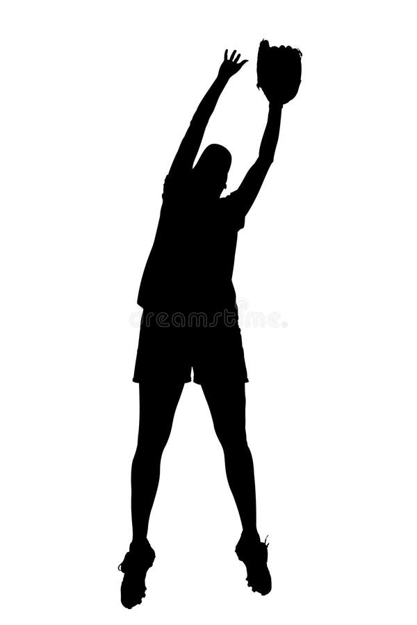 Silhouette With Clipping Path of Female Softball Player royalty free illustration Silhouette With Clipping Path of Female Softball Player royalty free illustration