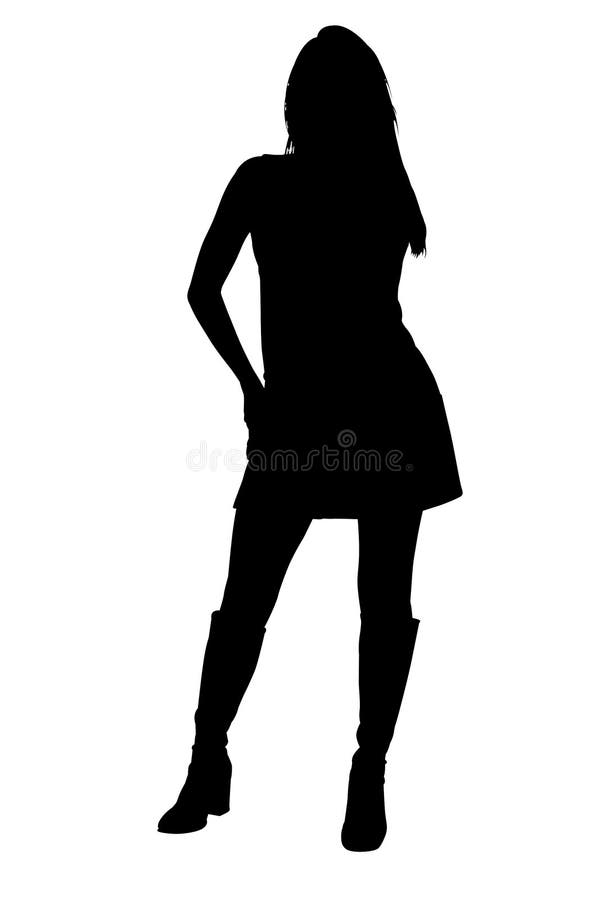 Silhouette With Clipping Path of Female Model