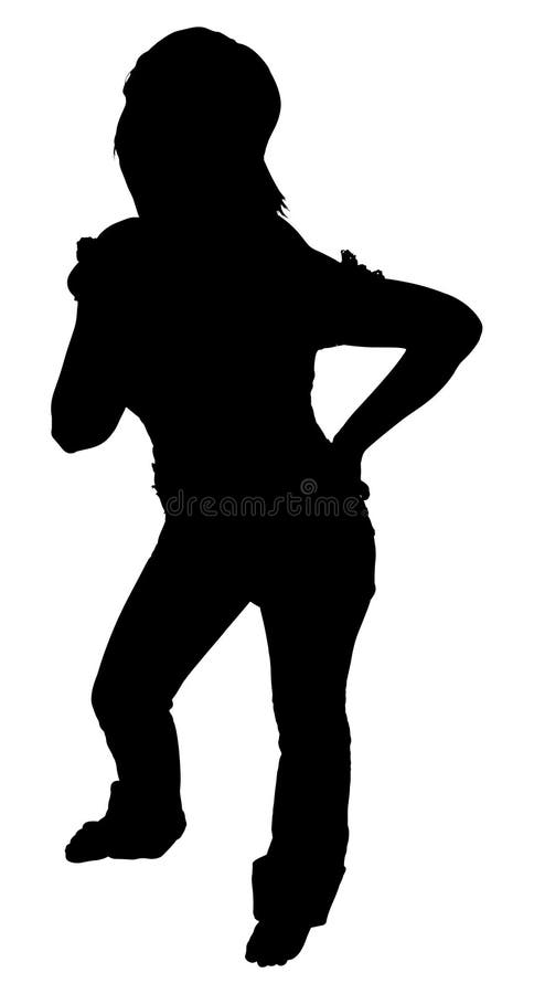 Silhouette With Clipping Path of Woman Standing stock photography Silhouette With Clipping Path of Woman Standing stock photography