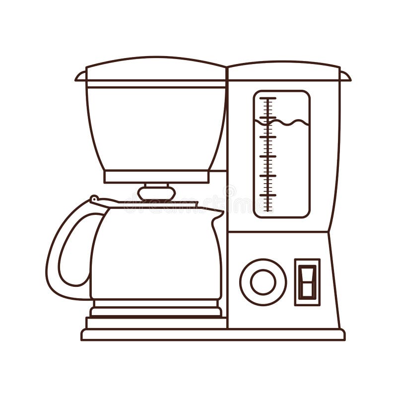 Silhouette Coffee Maker with Glass Jar Stock Vector Illustration of
