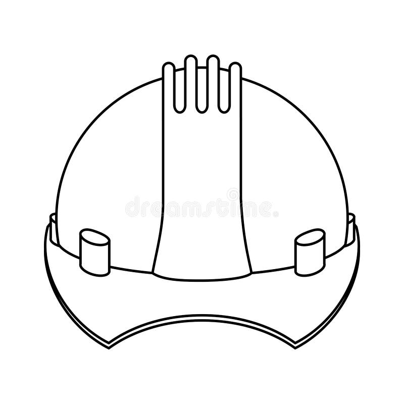 Silhouette Construction Safety Helmet Icon Stock Vector Illustration