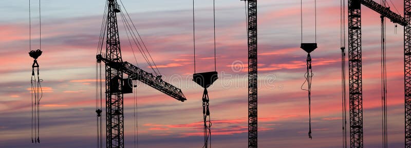 Silhouette of construction worker