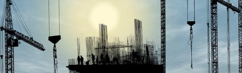 Silhouette of construction worker