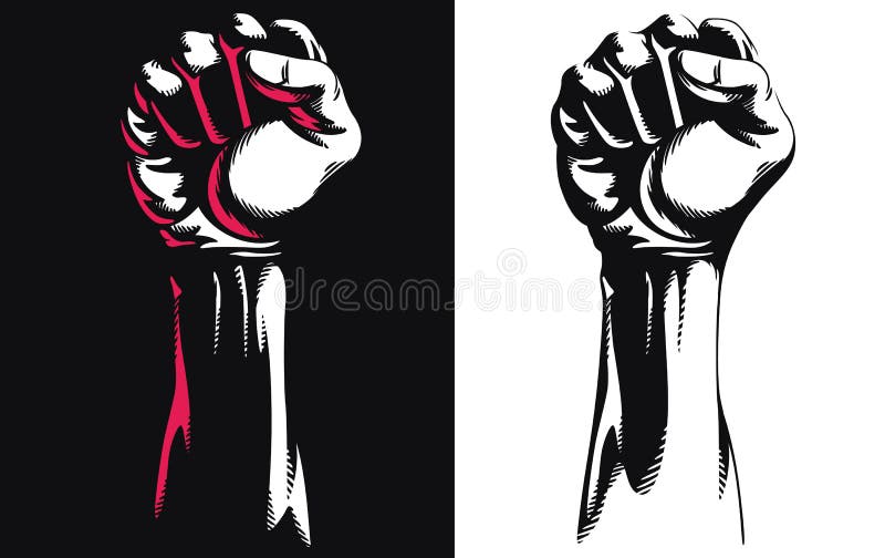 3D Effect Raised Fist T-shirt Design Vector Download