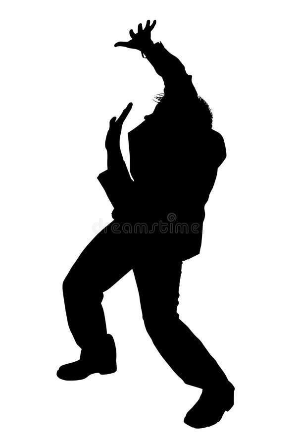 Silhouette Cowering Business Man With Clipping Path Stock Illustration