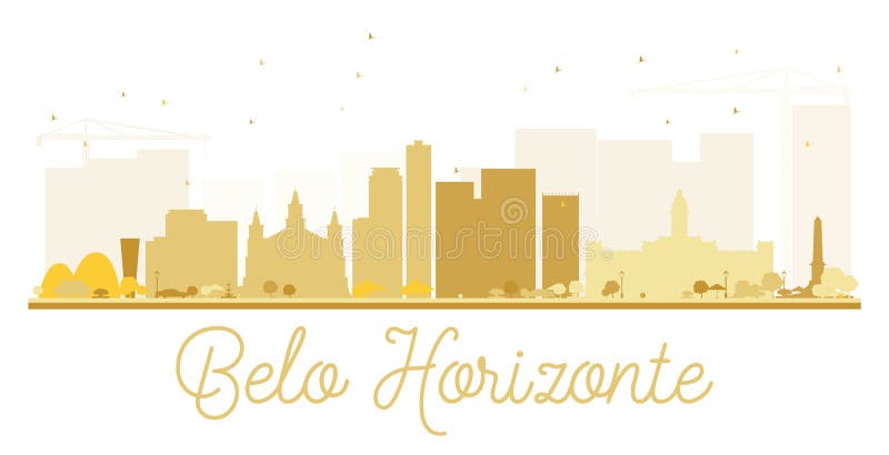 Silhouette d'or d'horizon de ville de Belo Horizonte illustration libre de droits Silhouette d'or d'horizon de ville de Belo Horizonte illustration libre de droits