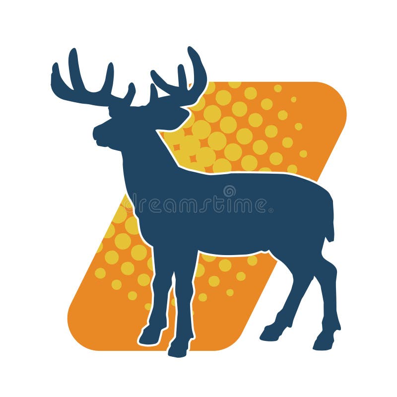 Silhouette d'un animal sauvage de la forêt de cerfs avec de beaux bois. illustration libre de droits