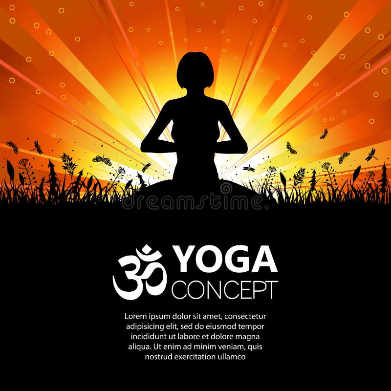 Silhouette d'une fille dans la pose de yoga illustration libre de droits Silhouette d'une fille dans la pose de yoga illustration libre de droits