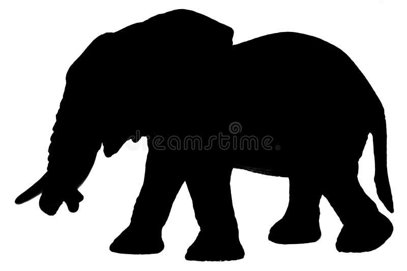 Elephant silhouette on white background. Elephant silhouette on white background