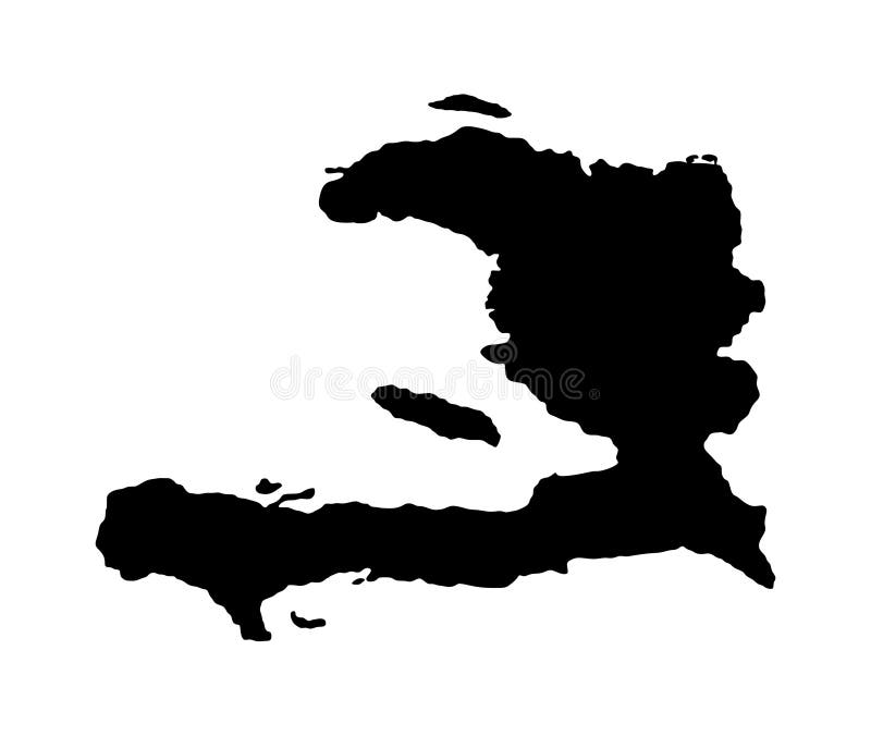 Haiti map silhouette isolated on white background. High detailed silhouette illustration. Haiti map silhouette isolated on white background. High detailed silhouette illustration.