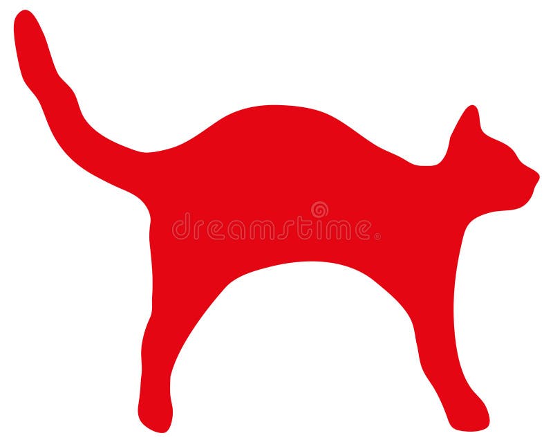 Silhouette De Chat Arquant Son Dos Illustration De Vecteur