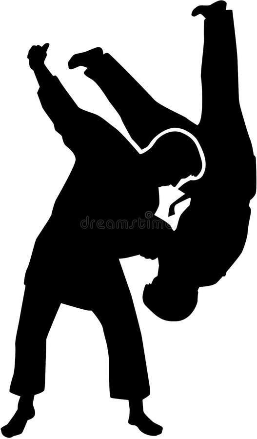Silhouette de combattants de judo illustration libre de droits Silhouette de combattants de judo illustration libre de droits