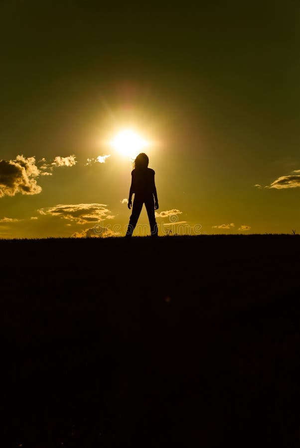 Silhouette de coucher du soleil photos stock Silhouette de coucher du soleil photos stock