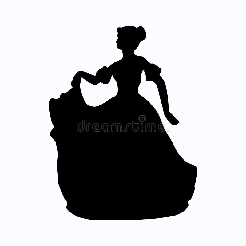 Silhouette de dame de victorian de vintage illustration de vecteur Silhouette de dame de victorian de vintage illustration de vecteur