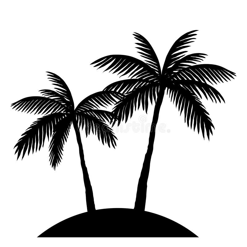 Silhouette de deux palmiers illustration de vecteur Silhouette de deux palmiers illustration de vecteur