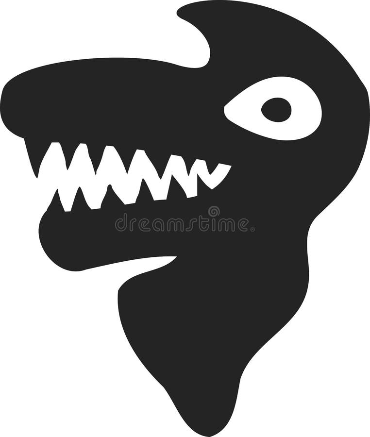 Silhouette de dinosaurus avec le toth illustration stock Silhouette de dinosaurus avec le toth illustration stock