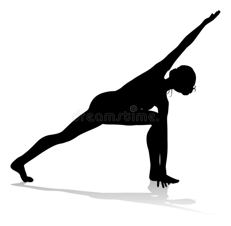 Silhouette de femme de pose de Pilates de yoga illustration libre de droits