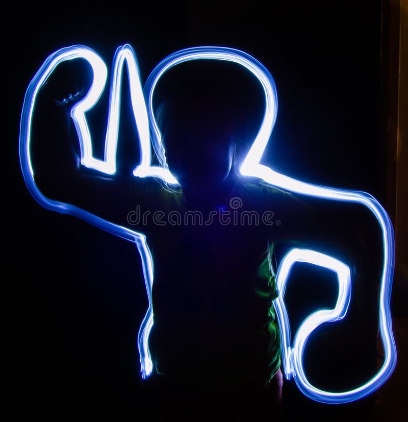 Silhouette de Freezelight d'un homme image stock Silhouette de Freezelight d'un homme image stock
