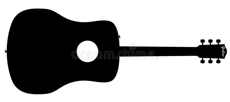 Silhouette de guitare acoustique illustration libre de droits Silhouette de guitare acoustique illustration libre de droits
