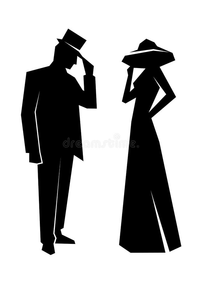 Silhouette de la dame et du monsieur