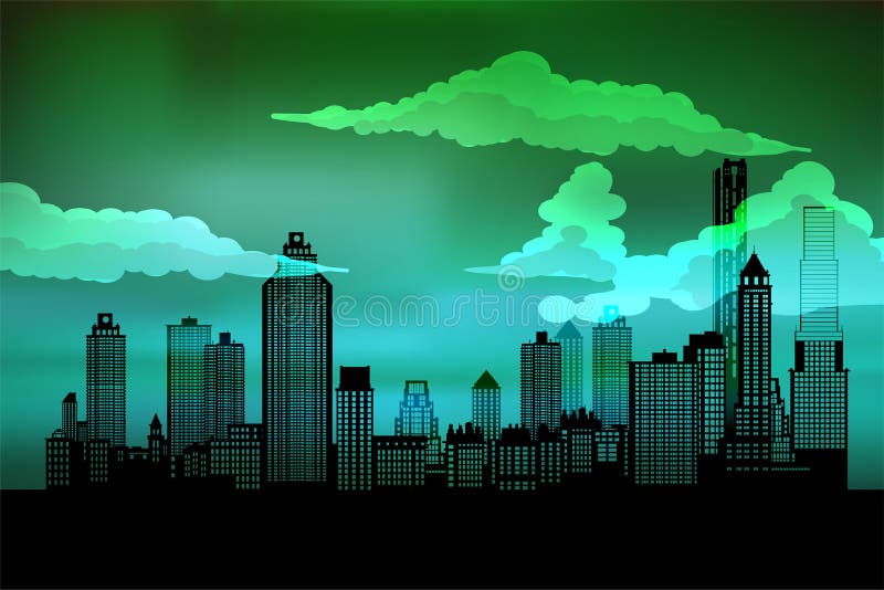 Silhouette de la ville Fond de paysage urbain Horizontal urbain Pour la bannière ou le calibre Ville moderne avec des couches illustration de vecteur Silhouette de la ville Fond de paysage urbain Horizontal urbain Pour la bannière ou le calibre Ville moderne avec des couches illustration de vecteur