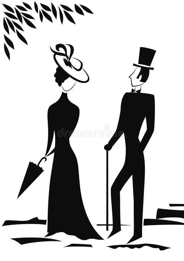Silhouette de monsieur et de Madame