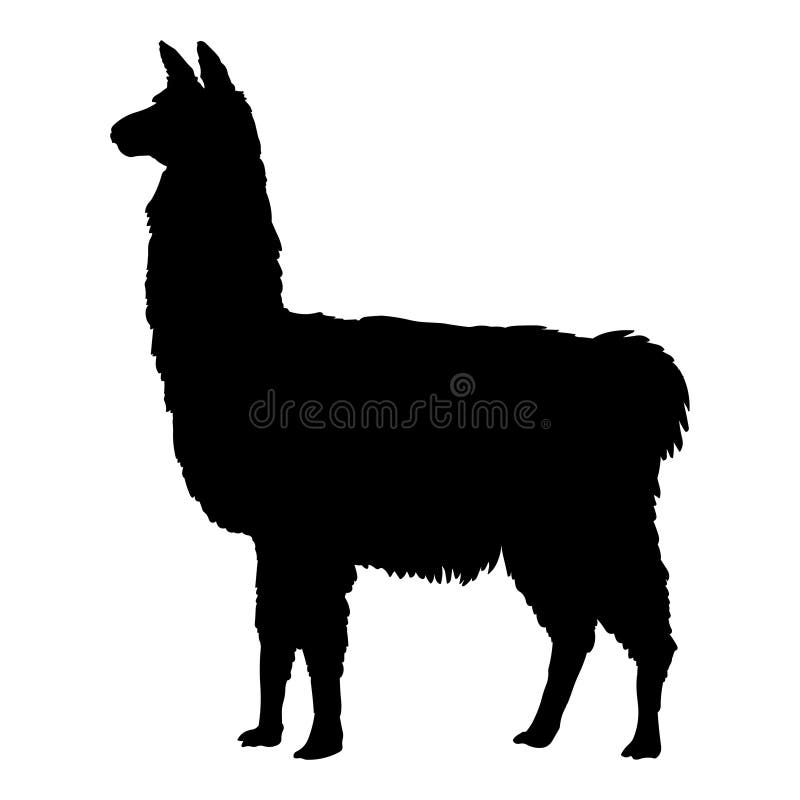 Silhouette de noir d'illustration de vecteur de lama