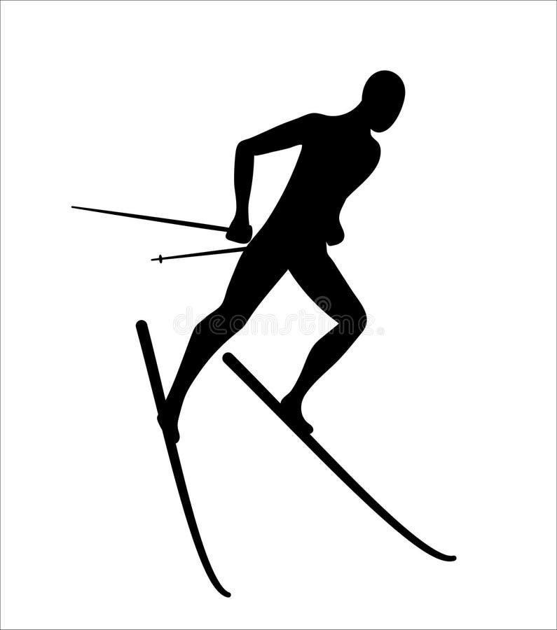 Silhouette de skieur Symbole de sport d'hiver Ic?ne de ski illustration libre de droits Silhouette de skieur Symbole de sport d'hiver Ic?ne de ski illustration libre de droits